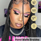36Inch Cornrow Braided Wigs Synthetic Full Lace Knotless Braided Lace Wig With Baby Hair Small Part Braids Wig For Black Women