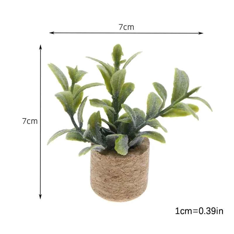 1:12 Dollhouse Simulation Flower Plant Potted Model Doll Home Miniature Green Plants Garden Decor Micro Landscape Ornament