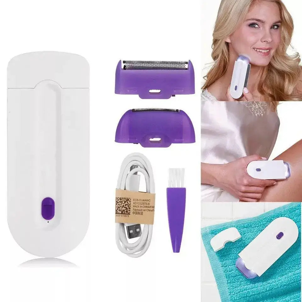 White Electric Ladies Body Epilator Induction Shaver