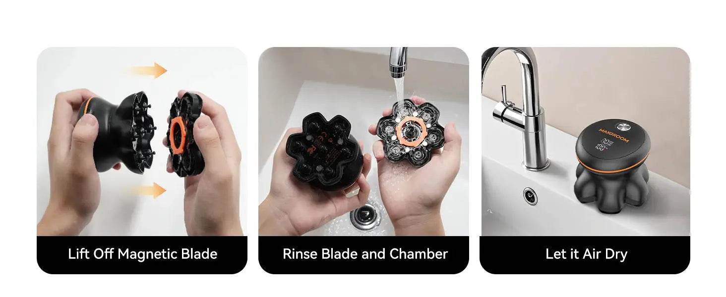 MAXGROOM 7D Head Shaver for Bald Men IXP6 Waterproof USB Rechargeable Electric Hair Trimmer Beard Floating Blade Magnetic Razor - GiFTiFY