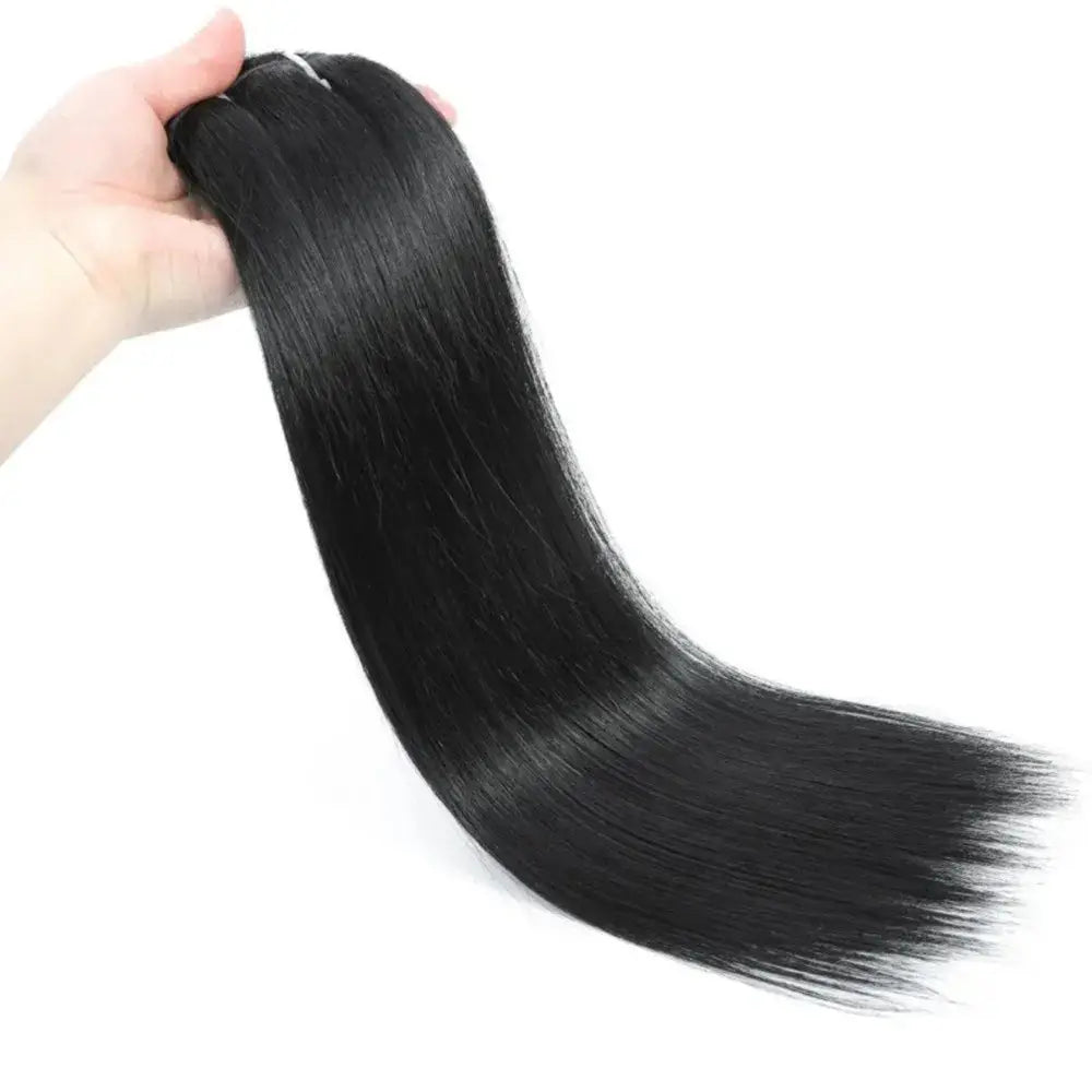 Straight Human Hair Clip in Extensions Brazilian Natural Seamless Clip ins Human Hair Extensions 16-26 Inch Full Head