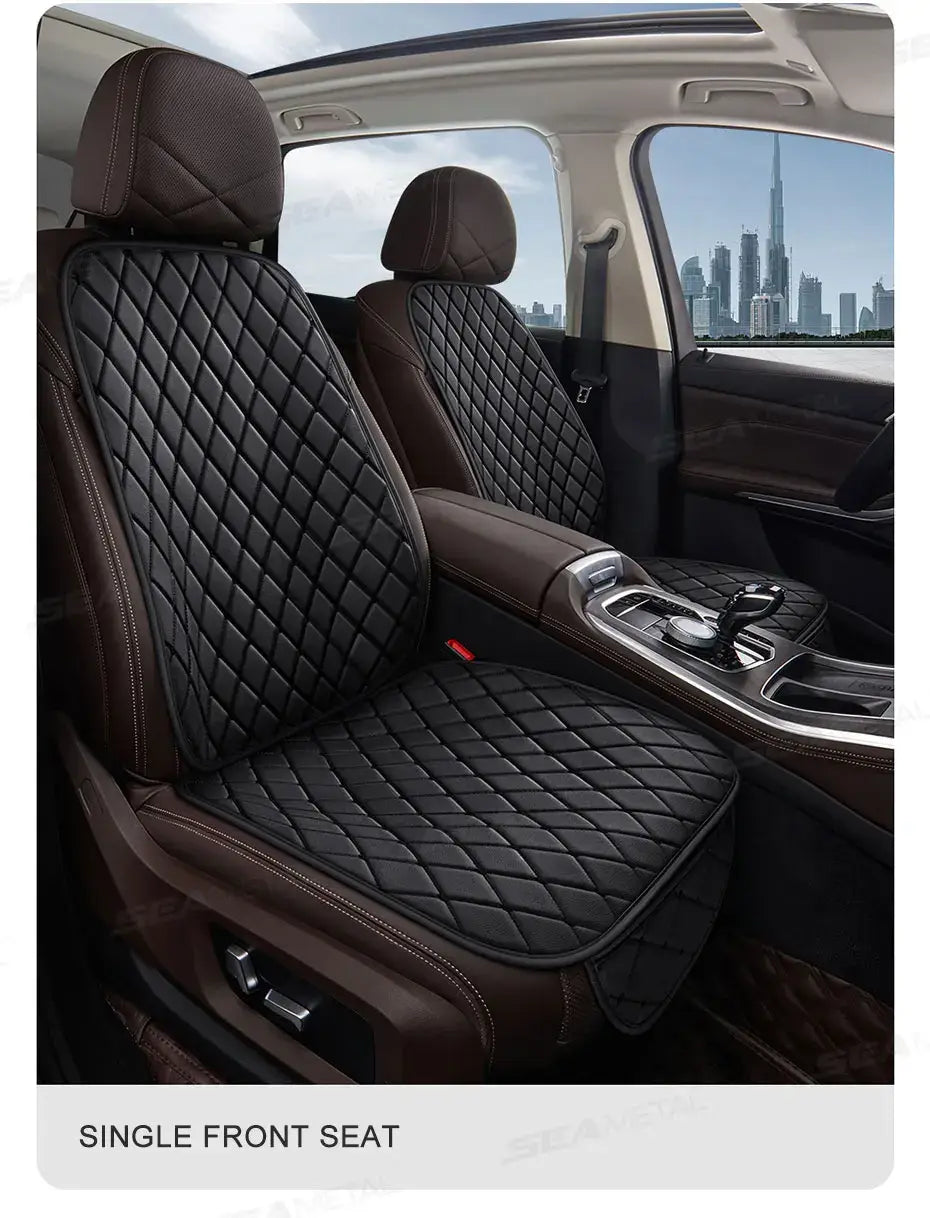 Black Quilted Leather Car Seat Covers