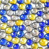 100g/3.52oz(Approx. 18-25pcs) Oblate Bead Glass Mosaic Tiles Colorful Round Mosaic Making Material Multi Diameter DIY Craft Tile