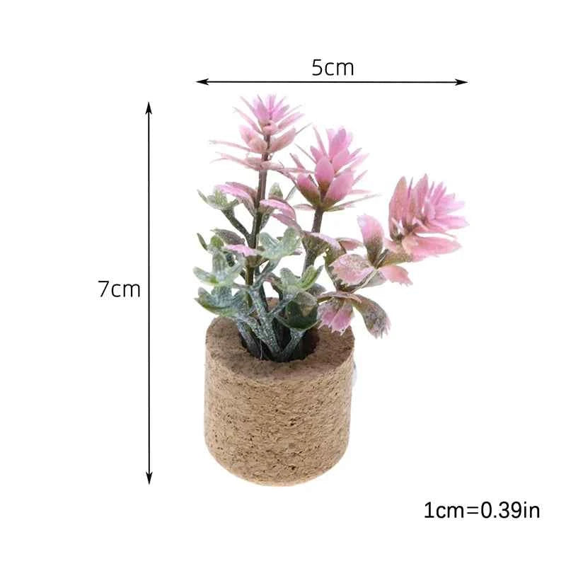 1:12 Dollhouse Simulation Flower Plant Potted Model Doll Home Miniature Green Plants Garden Decor Micro Landscape Ornament by DSERS