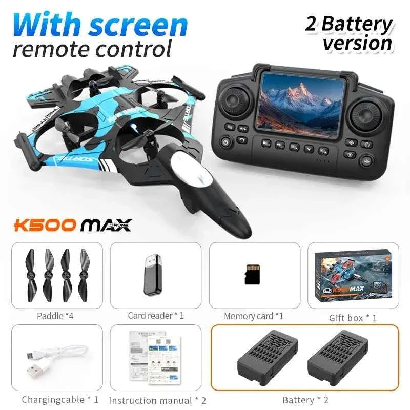 K500MAX Drone Fighter Jet 4k HD Professional Drone Camera WIFI Fpv Aircraft Quadcopte Aerial Photography Drone Birthday Toys Jet Fighter Toy by DSERS
