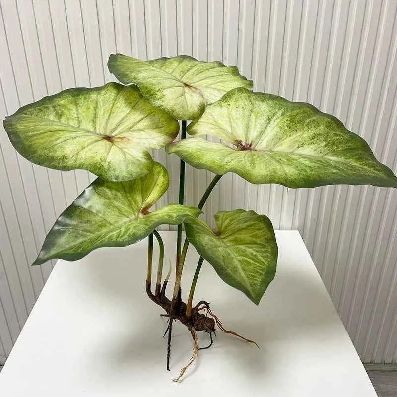 Large Lotus Leaves with Roots Plant Artificial Green Home Landscape Garden Decor Simulation Plants Wedding Party Table Decor by DSERS