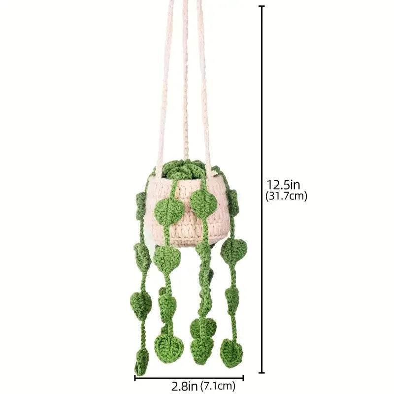 Handmade Crochet Car Styling Plants Succulent Car Plant Ornamentos Decoration Interior Accersories Cute Gift for Women by DSERS