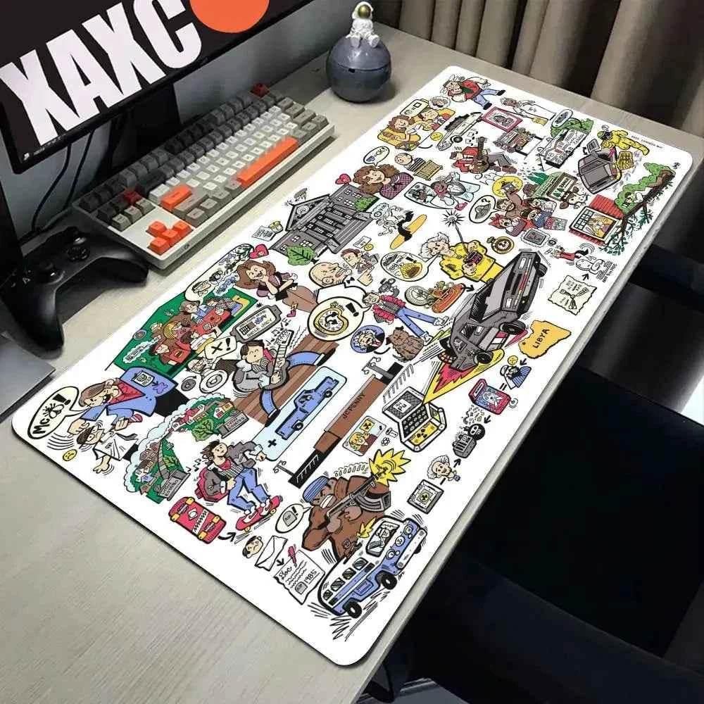 Back To The Future Large Mouse Pad 90x40cm Computer Mousepad Big Keyboard Mat Car Table Carpet Big Desk Mats Rubber Rugs - GiFTiFY