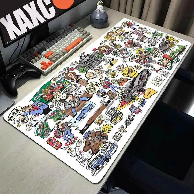 Back To The Future Large Mouse Pad 90x40cm Computer Mousepad Big Keyboard Mat Car Table Carpet Big Desk Mats Rubber Rugs - GiFTiFY