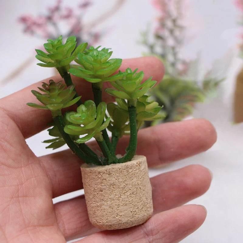 1:12 Dollhouse Simulation Flower Plant Potted Model Doll Home Miniature Green Plants Garden Decor Micro Landscape Ornament by DSERS