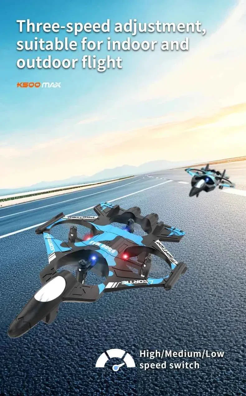 K500MAX Drone Fighter Jet 4k HD Professional Drone Camera WIFI Fpv Aircraft Quadcopte Aerial Photography Drone Birthday Toys Jet Fighter Toy by DSERS