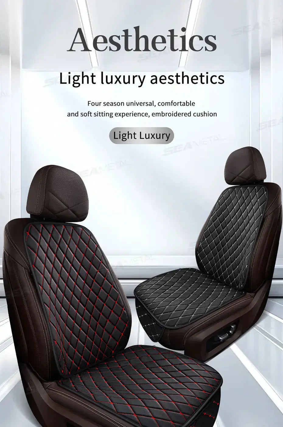 Black Quilted Leather Car Seat Covers