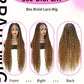 Boho Knotless Braided Wigs Synthetic Full Lace Braids With Curly Hair Ends Goddess Ombre Blonde Box Braided Wigs With Baby Hair GiFTiFY