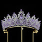 Baroque Pink Crystal Beads Bridal Crowns Handmade Tiaras Bride Headbands Rhinestone Diadem Queen Crown Wedding Hair Accessories DSERS