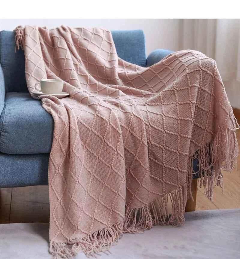 Bohemian Couch Blanket Large Knitted Tassel Throw for Bed Chair Sofa Couch Cover All-Season Blankets Home Decor Soft Comfortable - GiFTiFY