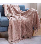 Bohemian Couch Blanket Large Knitted Tassel Throw for Bed Chair Sofa Couch Cover All-Season Blankets Home Decor Soft Comfortable - GiFTiFY
