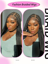Cornrows Full Lace Braided Wigs Synthetic Knotless Box Braiding Wigs For Black Women 36&