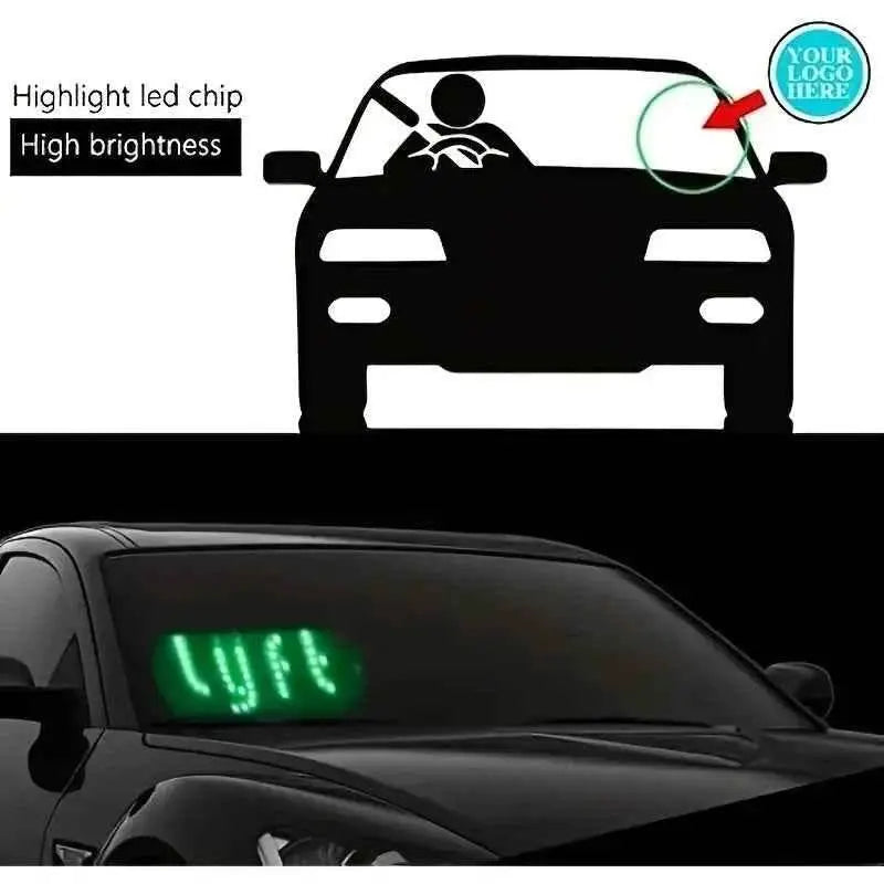 Led Light Signs For LYFT Car Windshield Glow LED Sign Decal Stickers Sign Light Windshield Sticker Cab Indicator Lamp Bright Lights U Led Light Signs For Car by DSERS