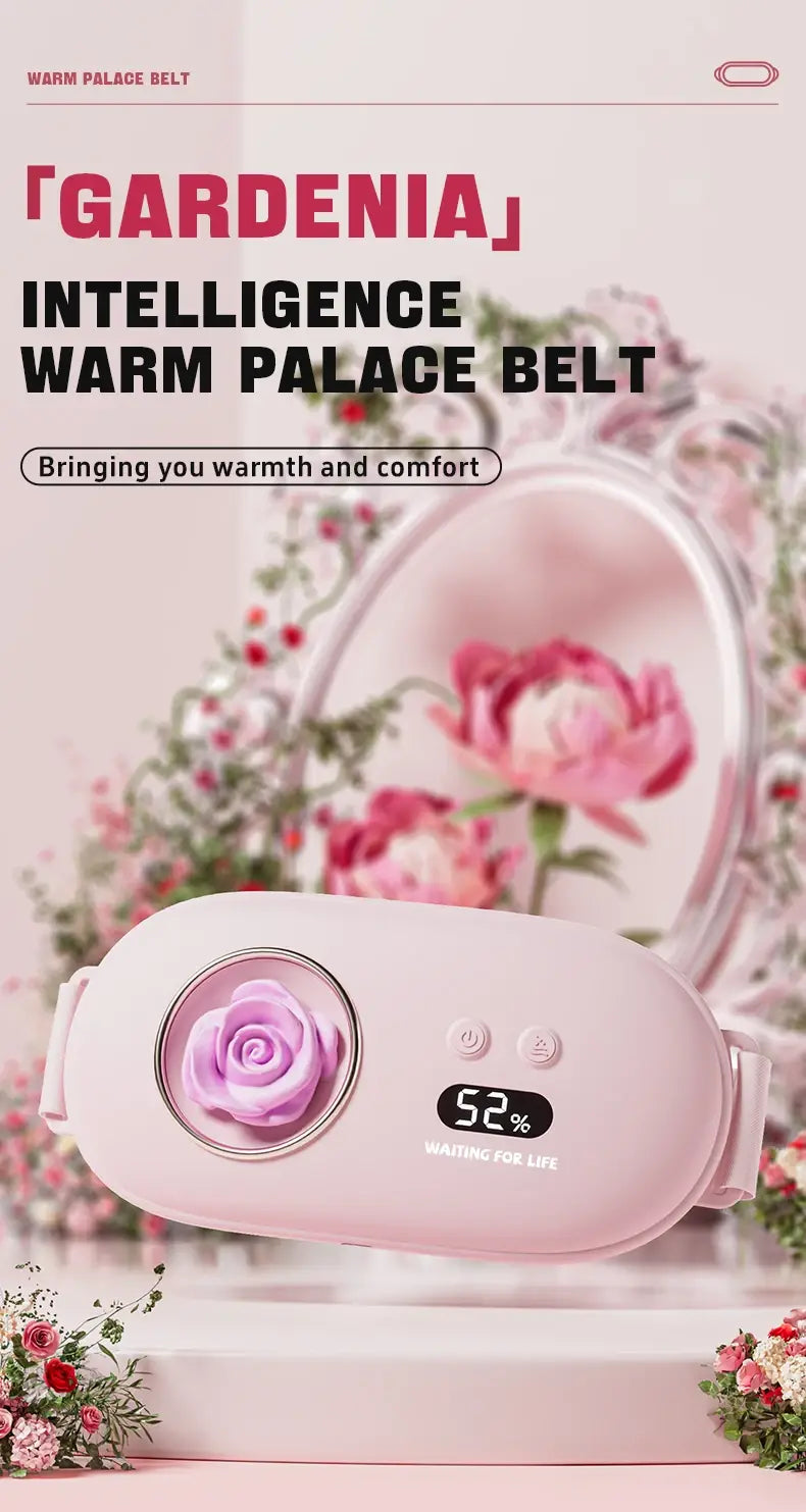 Electric Period Cramp Massager Vibrating Heating Pad Belt for Menstrual Colic Relief Pain Waist Abdominal Warm Palace