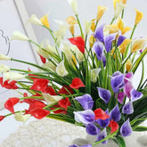 Artificial Calla Lily Bouquet 33cm Fake Flowers for Indoor Home Room Decor Garden Wedding Decora Outdoor Vase Flower Arrangement by DSERS