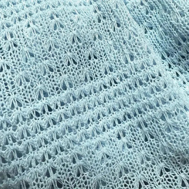 Crochet Mesh Fabric Hollow Out Knitted Net Material for DIY Sewing Sexy Crop Tops Cardigan Apparel Spring Summer Fashion