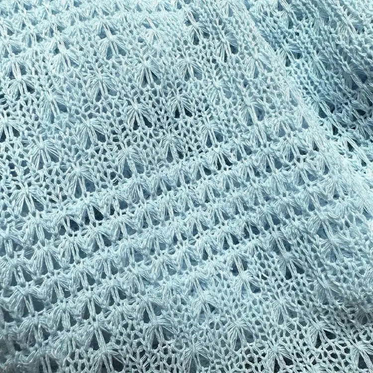 Crochet Mesh Fabric Hollow Out Knitted Net Material for DIY Sewing Sexy Crop Tops Cardigan Apparel Spring Summer Fashion