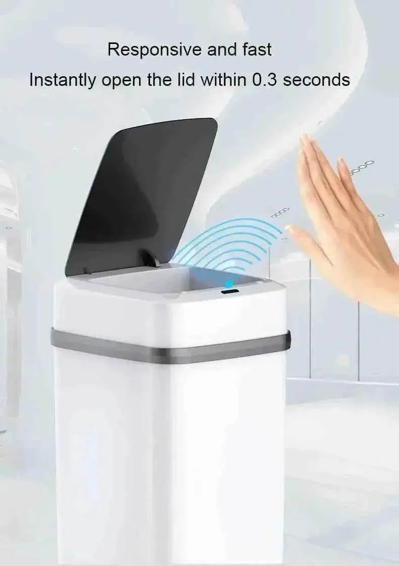 Kitchen Trash Bin 13L Bathroom Touch Trash Can In The Toilet Smart Garbage Bucket Waste Bins Dustbin Smart Trash Can Kitchen Trash Bin by DS