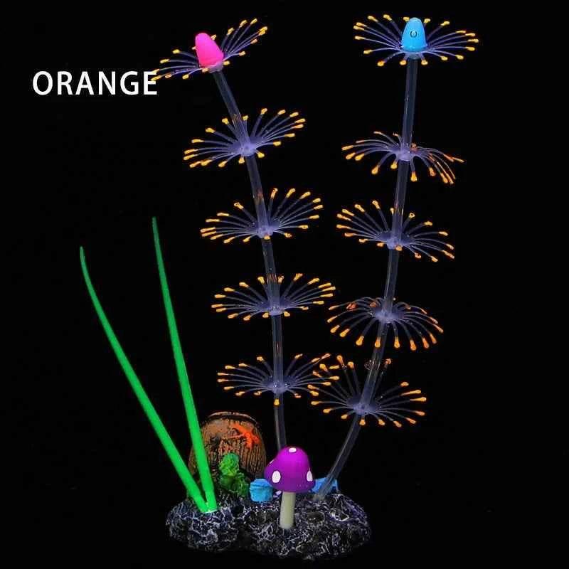 Simulation Aquatic Plants Fluorescent Silicone Water Grass Fish Tank Landscape Aquarium Decoration Coral Landscaping Home Decor - GiFTiFY