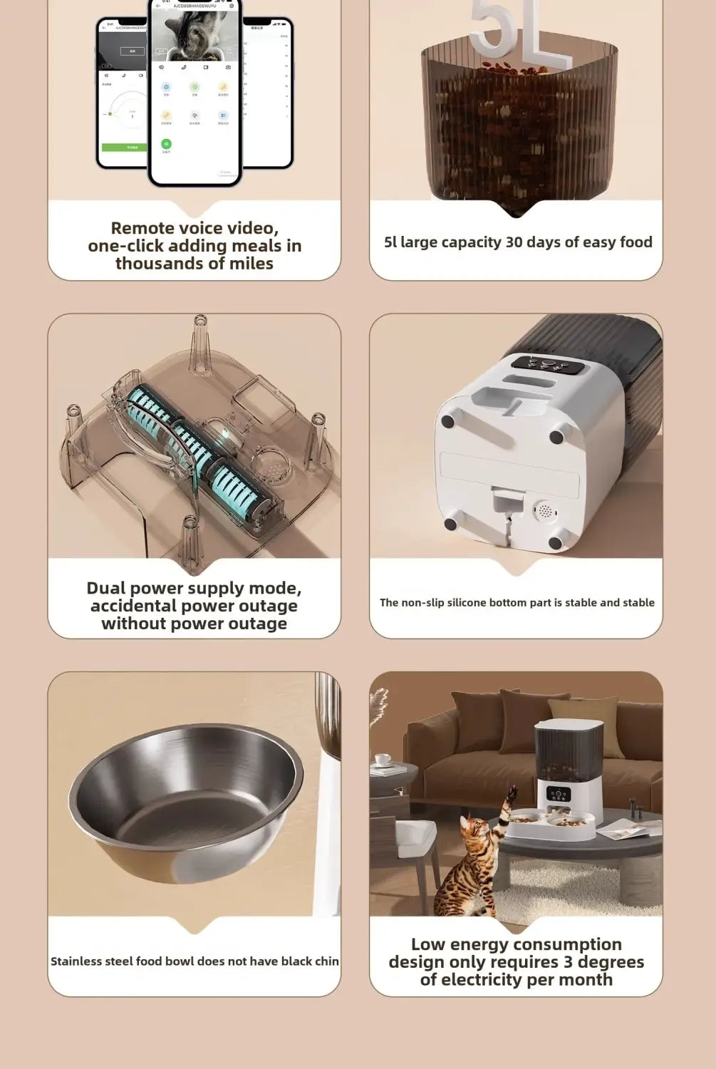 WiFi Single Bowl Cat Automatic Feeder