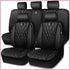 CAR PASS 5 Seats Luxury Faux Leather Seat Covers Full Set, Anti-Slip Waterproof, Universal Fit for SUVs, Vans, Trucks, Airbag Compatible GiFiFY