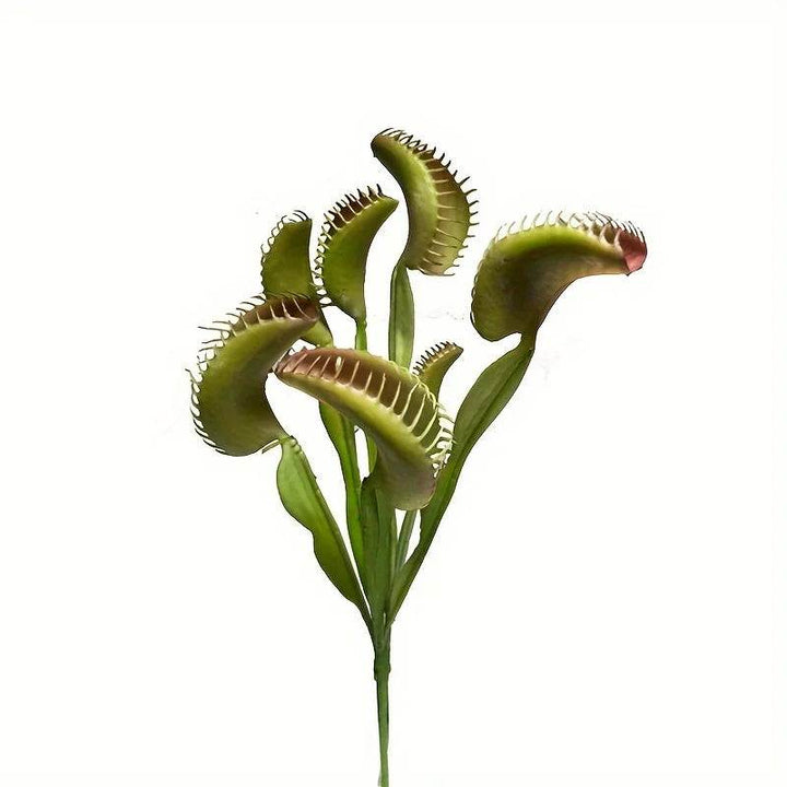 Lifelike Artificial Venus Flytrap Plant - Perfect For Halloween & Home Decor, Durable Plastic Bonsai Succulent - GiFTiFY