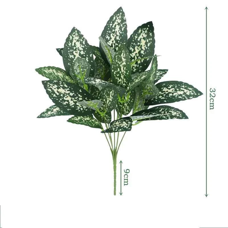 Artificial Plants Leaves Silk Tortoiseshell Leaf Dieffenbough Fake Small Fairy Taro Simulation Green Plant Living Room Decor by DSERS