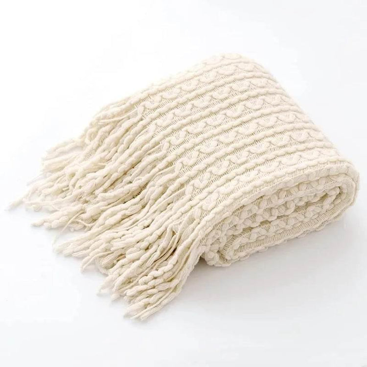 Bohemian Couch Blanket Large Knitted Tassel Throw for Bed Chair Sofa Couch Cover All-Season Blankets Home Decor Soft Comfortable - GiFTiFY