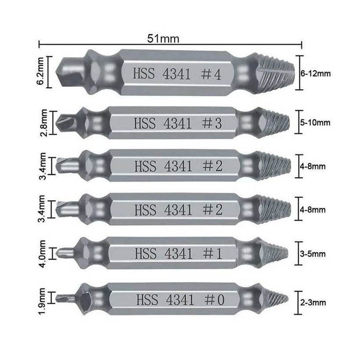 Extractor Double Head Screw Slide Tooth Removal Tool S2 Screwdriver Screwdriver Screwdriver Head Broken Wire Set - GiFTiFY