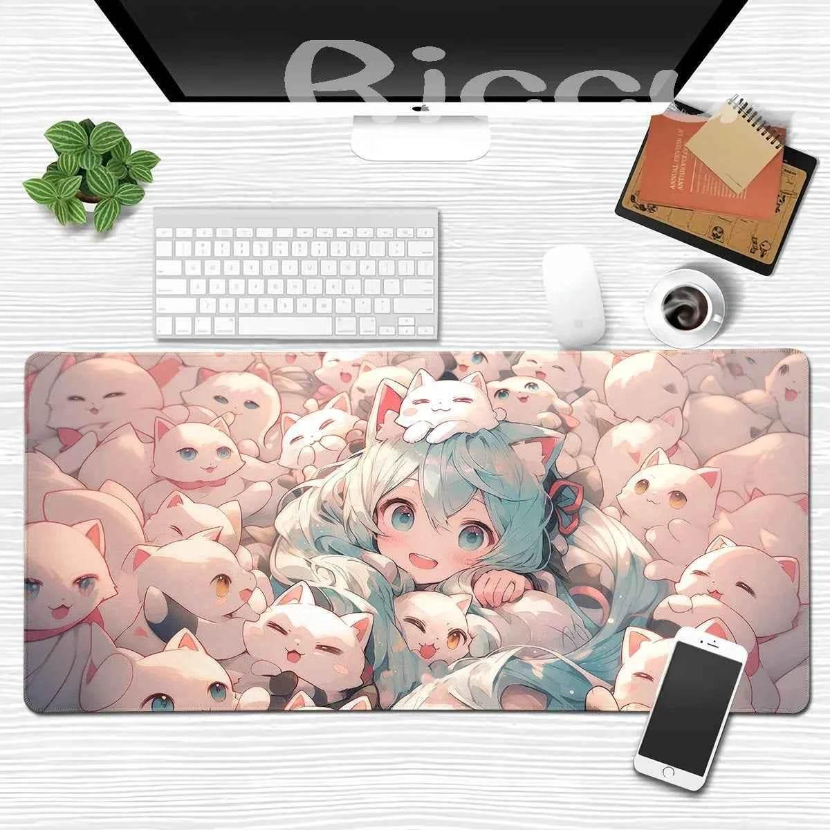 Large Gaming Mouse Pad Hatsune M-miku Mousepad PC Gamer Desk Mat Office Decoration Mouse Mat E-Sports Playmat Game Accessories - GiFTiFY