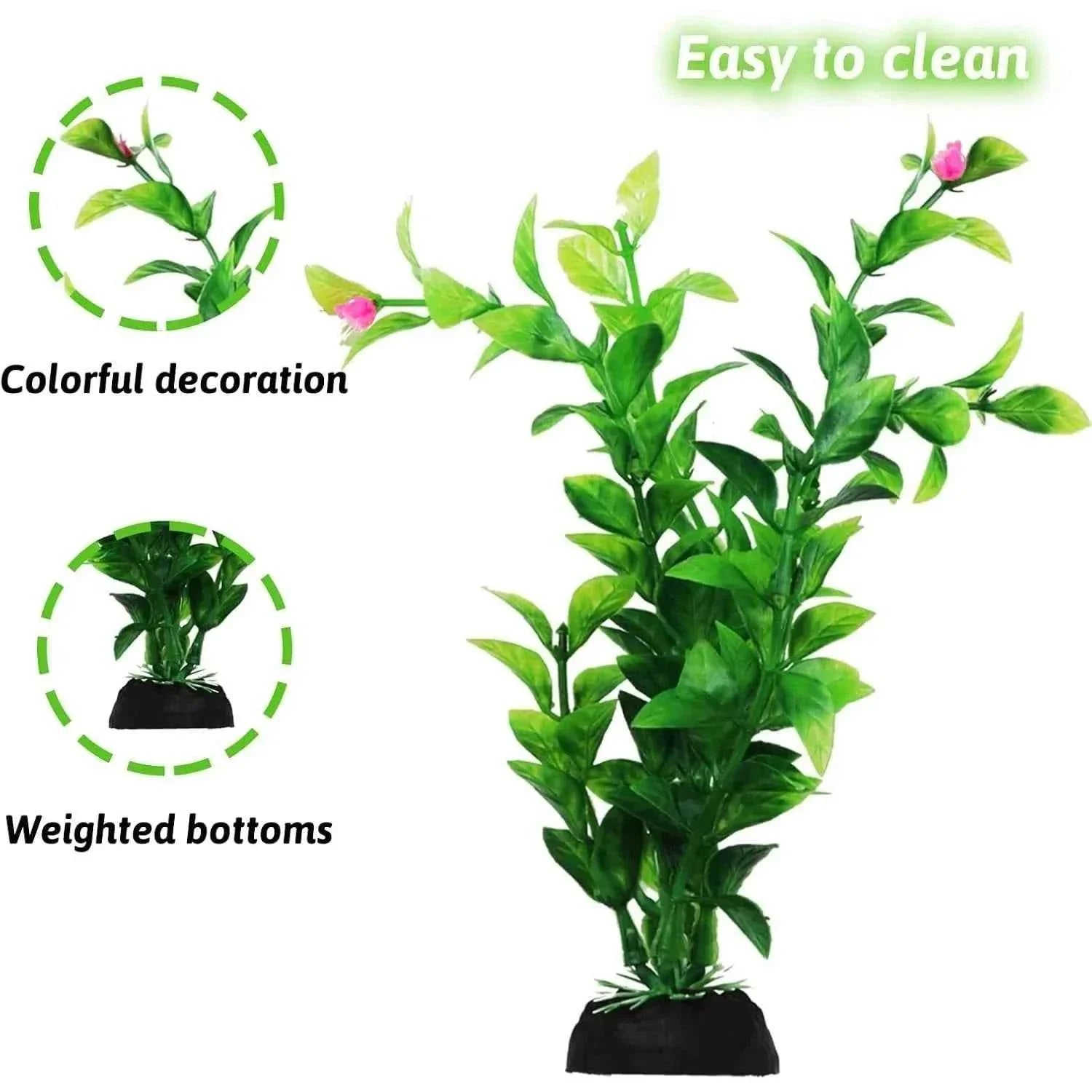 Fish Tank Accessories Green Plants 10pcs Green Fish Tank Decorations Aquarium Artificial Plastic Plants Decor Plastic Plants - GiFTiFY