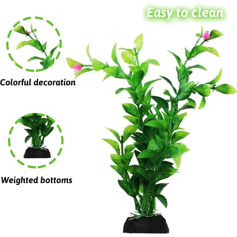 Fish Tank Accessories Green Plants 10pcs Green Fish Tank Decorations Aquarium Artificial Plastic Plants Decor Plastic Plants by DSERS