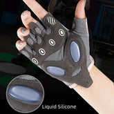 1 Pair Workout Gloves with Liquid Silicone for Women Fingerless Cycling Gloves Non-slip Men&