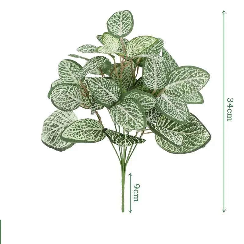 Artificial Plants Leaves Silk Tortoiseshell Leaf Dieffenbough Fake Small Fairy Taro Simulation Green Plant Living Room Decor by DSERS
