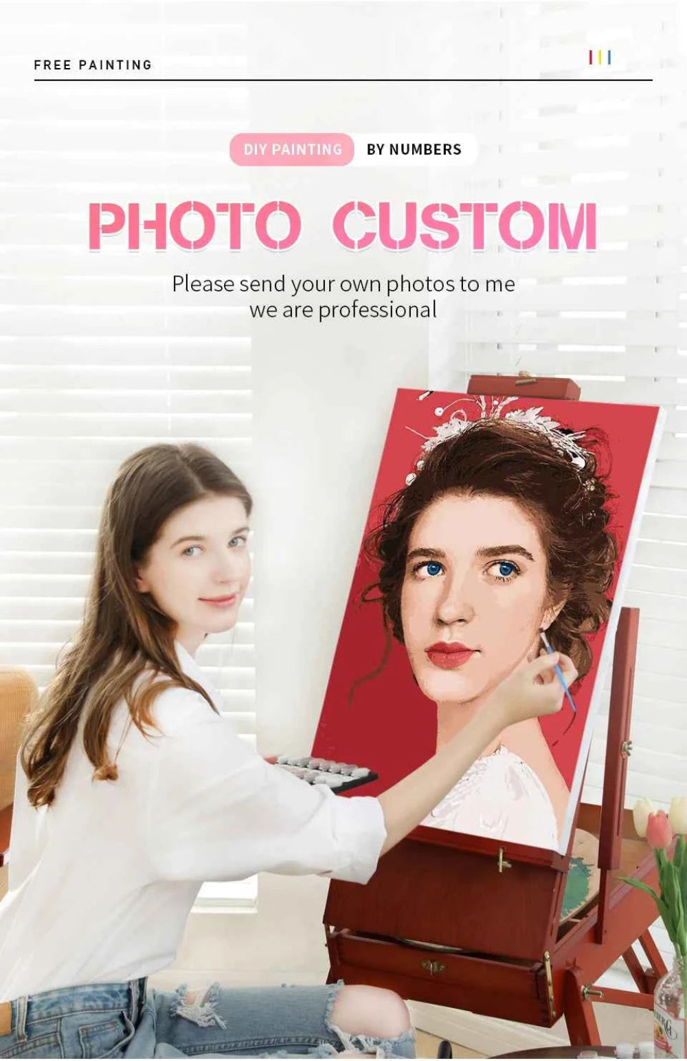 Painting By Numbers Dropshipping Personality Photo Customized DIY Picture Drawing Coloring by Numbers Acrylic cat adult no frame