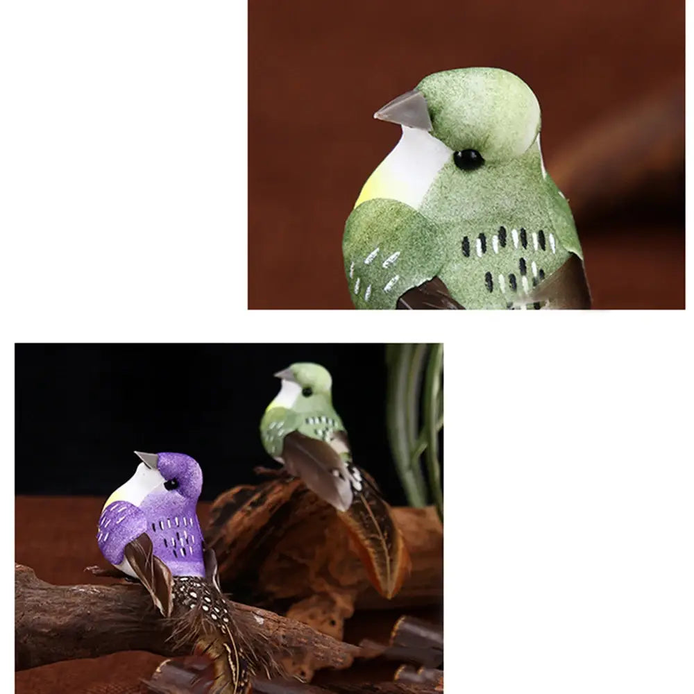 Colorful Artificial Birds Figurines Foam Animal Simulation