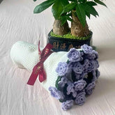 Creative Crochet Rose Bouquet Blanket Fashion Finished Rose Nap Blanket Soft Flower Hugging Blanket Valentine&