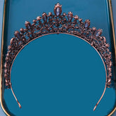 Baroque Bronze Purple Crystal Heart Bridal Tiaras Crown Rhinestone Pageant Diadem Veil Tiara Headbands Wedding Hair Accessories - GiFTiFY