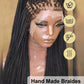 Synthetic Small Square Cornrows Braided Wigs Full Lace Knotless Box Braids Wig For Black Women 36 Inch Locs Goddess Braiding Wig GiFTiFY