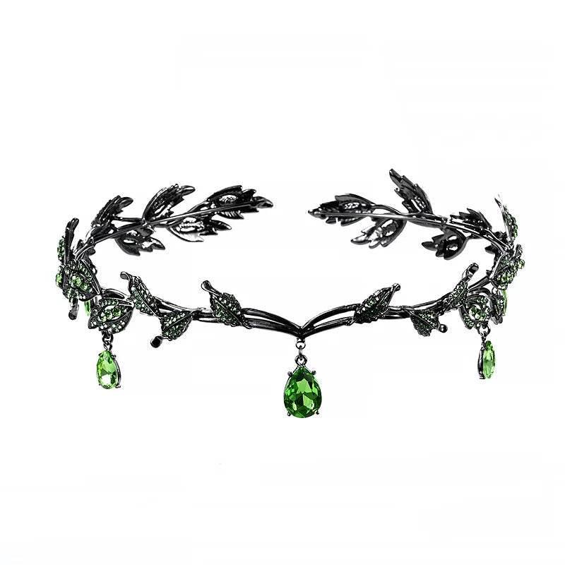 Luxury Crystal Crown Bridal Hair Accessories Wedding Rhinestone Waterdrop Leaf Tiara Crown Headband Frontlet Brides Hair Jewelry - GiFTiFY