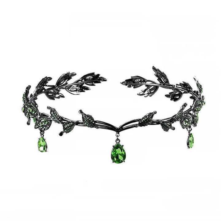 Luxury Crystal Crown Bridal Hair Accessories Wedding Rhinestone Waterdrop Leaf Tiara Crown Headband Frontlet Brides Hair Jewelry - GiFTiFY