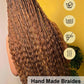 Boho Knotless Braided Wigs Synthetic Full Lace Braids With Curly Hair Ends Goddess Ombre Blonde Box Braided Wigs With Baby Hair GiFTiFY