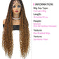 Boho Knotless Braided Wigs Synthetic Full Lace Braids With Curly Hair Ends Goddess Ombre Blonde Box Braided Wigs With Baby Hair GiFTiFY