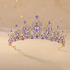 Baroque Gold Color Champagne Crystal Heart Bridal Tiara Crown Rhinestone Pageant Diadem Veil Tiara Headband Wedding Hair Jewelry GiFTiFY