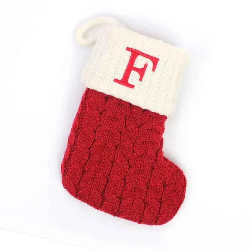 navidad Christmas Boots Letters Christmas Stocking New Knitting Christmas Tree Pendant Decorations SnowflakeChristmas Socks by DSERS